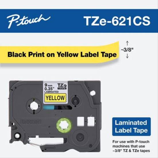 Brother TZE621CS label-making tape Black on yellow TZe1
