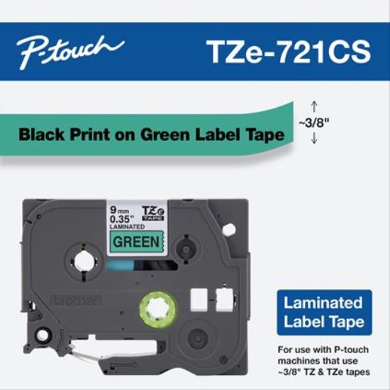 Brother TZE721CS label-making tape Black on green TZe1