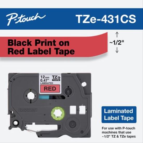 Brother TZE431CS label-making tape Black on red TZe1