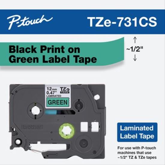 Brother TZE731CS label-making tape Black on green TZe1