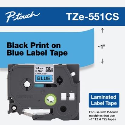 Brother TZE551CS label-making tape Black on blue TZe1
