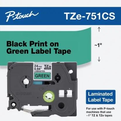 Brother TZE751CS label-making tape Black on green TZe1