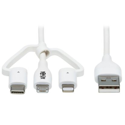 Tripp Lite M101AB-004-LMCW mobile phone cable White 47.2" (1.2 m) USB A USB-C/micro-USB B/Lightning1
