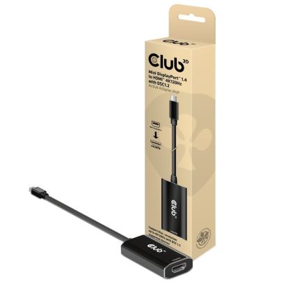 CLUB3D CAC-1186 video cable adapter 5.91" (0.15 m) Mini DisplayPort HDMI Type A (Standard) Black1