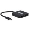 Tripp Lite U444-2DP-MST4K6 video cable adapter 4.72" (0.12 m) USB Type-C 2 x DisplayPort Black1