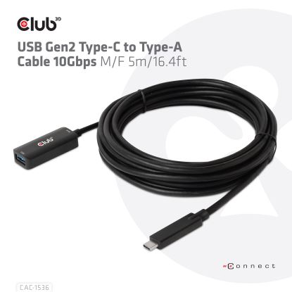 CLUB3D CAC-1536 USB cable 196.9" (5 m) USB4 Gen 3x2 USB C USB A1