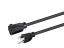 Monoprice 35045 power cable Black 11.8" (0.3 m) NEMA 5-15P NEMA 5-15R1