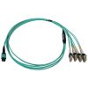 Tripp Lite N844X-01M-8L-P fiber optic cable 39.4" (1 m) MPO/MTP 4x LC OFNR OM3 Aqua color, Black2