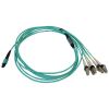 Tripp Lite N844X-02M-8L-P fiber optic cable 78.7" (2 m) MPO/MTP 4x LC OFNR OM3 Aqua color, Beige, Black2