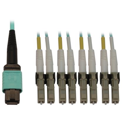 Tripp Lite N844X-03M-8L-P fiber optic cable 118.1" (3 m) MPO/MTP 4x LC OFNR OM3 Aqua color, Beige, Black1