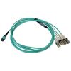 Tripp Lite N844X-03M-8L-P fiber optic cable 118.1" (3 m) MPO/MTP 4x LC OFNR OM3 Aqua color, Beige, Black2