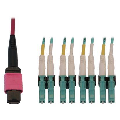 Tripp Lite N845X-01M-8L-MG fiber optic cable 39.4" (1 m) MPO/MTP 4x LC OFNR OM4 Aqua color, Black, Magenta1