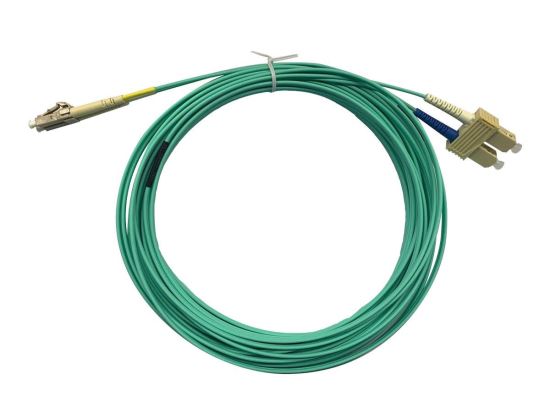 Monoprice 41706 fiber optic cable 118.1" (3 m) 2x LC 2x SC OM4 Aqua color1