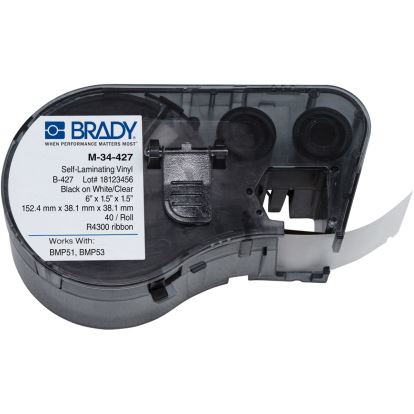Brady People ID M label-making tape Black on white + transparent1