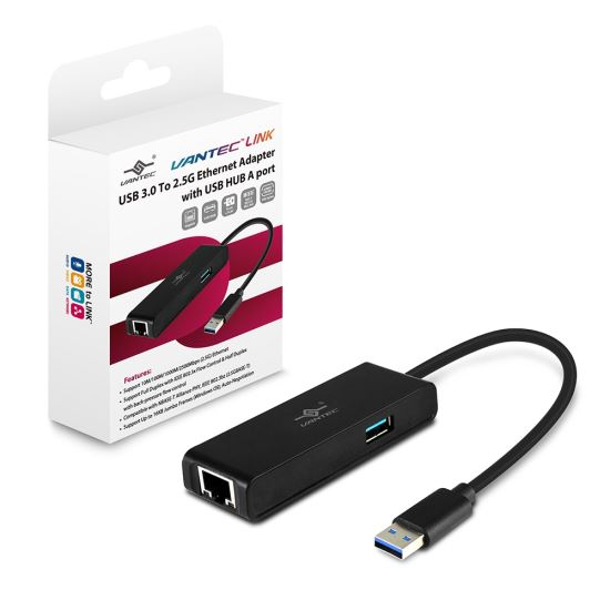 Vantec CB-U325GNA interface hub USB 3.2 Gen 1 (3.1 Gen 1) Type-A 2500 Mbit/s Black1