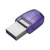 Kingston Technology DataTraveler microDuo 3C USB flash drive 128 GB USB Type-A / USB Type-C 3.2 Gen 1 (3.1 Gen 1) Stainless steel, Purple2